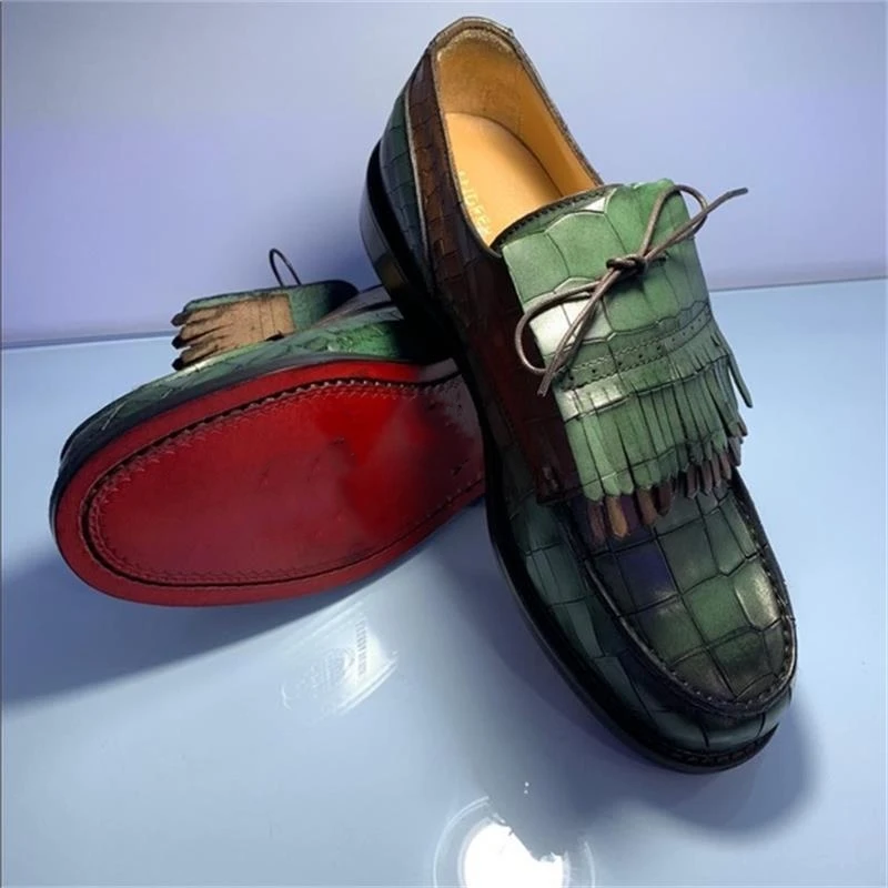 Red Sole Loafers Men's Tassels Slip-On Dress Shoes