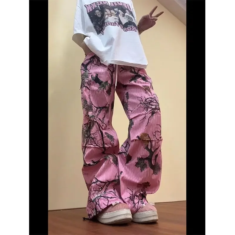 Retro Graffiti Print High Waist Loose Fit Hip-hop Pants