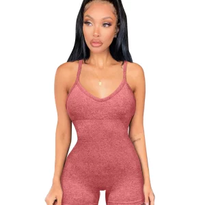 Seamless High Waist Yoga Jumpsuit for Women, Summer Sports Shorts