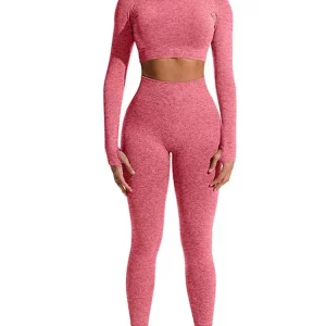 Seamless High-Waisted Yoga Set for Women, Peach Hip Fitness