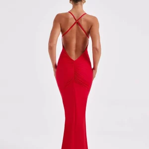 Sexy Backless Maxi Dress for Women | Sleeveless Bodycon Club Party Dress