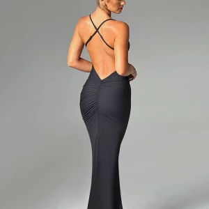 Sexy Backless Maxi Dress for Women | Sleeveless Bodycon Club Party Dress