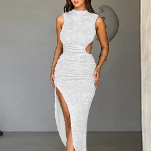 Sexy Backless Maxi Dress Women's Sleeveless Bodycon Tank Dress