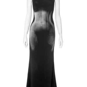 Sexy Black 3D Print Spaghetti Strap Night Dress for Women