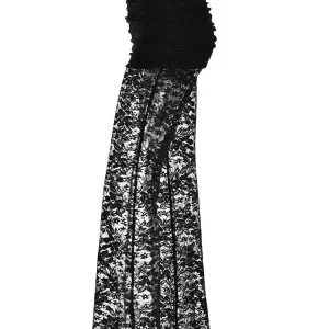 Sexy Black Lace High Waisted Flared Pants for Women - 2024 Summer Nightclub Wear