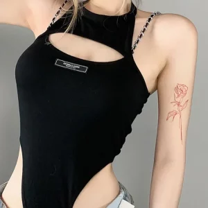 Sexy Black Off-Shoulder Bodysuit Lingerie - Sleeveless Fashion for Women