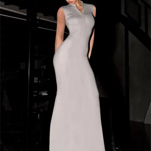 Sexy Sleeveless Bodycon Maxi Dress for Women - Elegant Evening Party Fashion