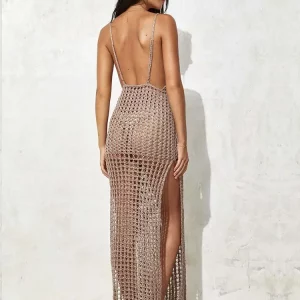 Sexy V-Neck Halter Maxi Dress for Summer Beach Holiday