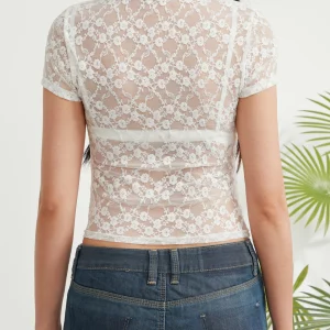 Sheer Lace Crop Top: Women's Sexy Summer Fashion