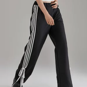 Side Bow Bandage Loose Sweatpants | Women's Spring/Summer Mid Elastic Waist Baggy Trousers