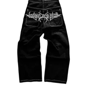 Skull Embroidered Y2K Women's Punk Hip-hop Loose Jeans