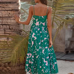 Sleeveless Backless A-Line Dress 2024 Fashion Summer Pleated Beach Casual Women's Vestidos