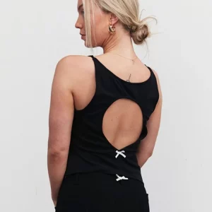 Sleeveless Feminist Crop Top with Bow Detail, Hollow Back