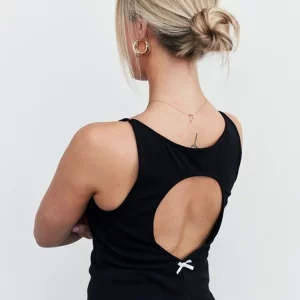 Sleeveless Feminist Crop Top with Bow Detail, Hollow Back