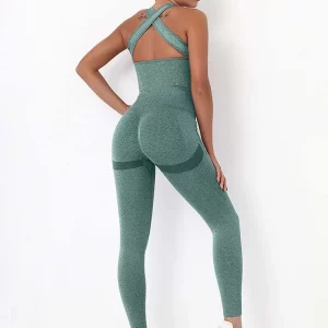 Sleeveless High Waist Hip Lifting Jumpsuit - Women's Casual Trousers