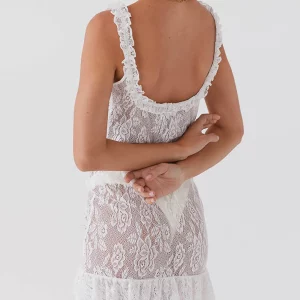 Sleeveless Lace Backless Mini Dress for Women - Slim Fit Sheer Club Party Summer Dress