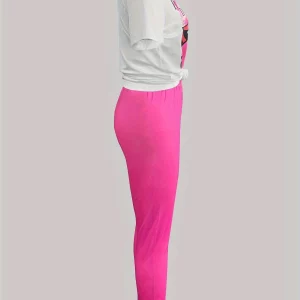 Solid Skinny O-Neck Summer Pants Set for Women