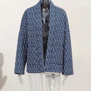 Spring Printed Quilted Cardigan Coat | Women's Fashion Outerwear