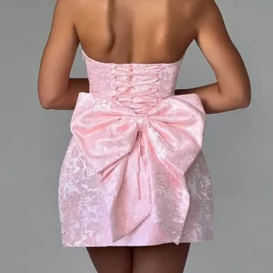 Strapless Backless Bow Tie Dress | Sexy Women's High Waist Slim Fashion Partywear