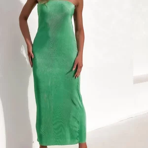 Strapless Backless Maxi Dress for Women, Sexy Bodycon Tube Style, Summer Fashion Casual