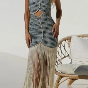 Strapless Tassel Dress: Sexy Off-Shoulder Bodycon for Women - 2024 Summer Party Wear