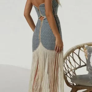 Strapless Tassel Dress: Sexy Off-Shoulder Bodycon for Women - 2024 Summer Party Wear