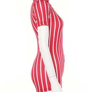 Striped Jumpsuit: Women's High Waist Hip Lifting, Large Size