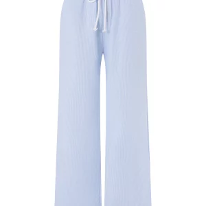 Striped Wide Leg Bandage Pants for Women - Casual Low Rise Trousers for Spring/Summer Streetwear