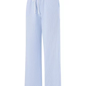 Striped Wide Leg Bandage Pants for Women - Casual Low Rise Trousers for Spring/Summer Streetwear