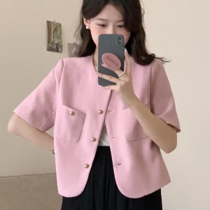 Stylish Summer Women's Short Coat - Trendy Slim Outerwear