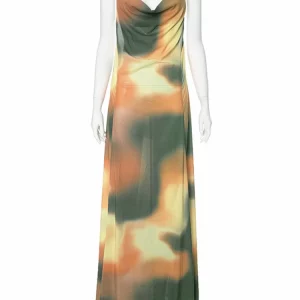 Summer 2024 Women's Gradient Halter Beach Dress