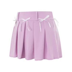 Summer Bow Decor Mini Skirts | Low Rise Zipper A-Line Shorts | Women's Streetwear