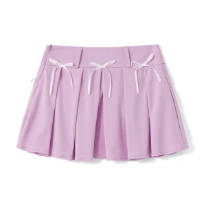 Summer Bow Decor Mini Skirts | Low Rise Zipper A-Line Shorts | Women's Streetwear