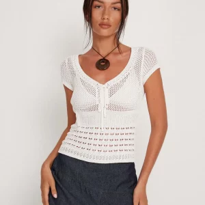 Summer V-Neck Hollow Out White Top - Sexy Fashion for Women