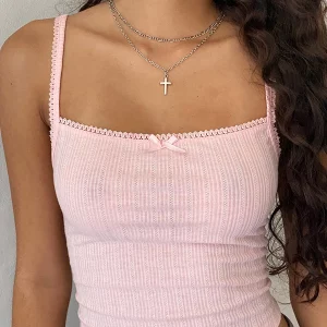 Summer Women's Sleeveless Camisole Top - Solid Color Open Neck Fashion Vests