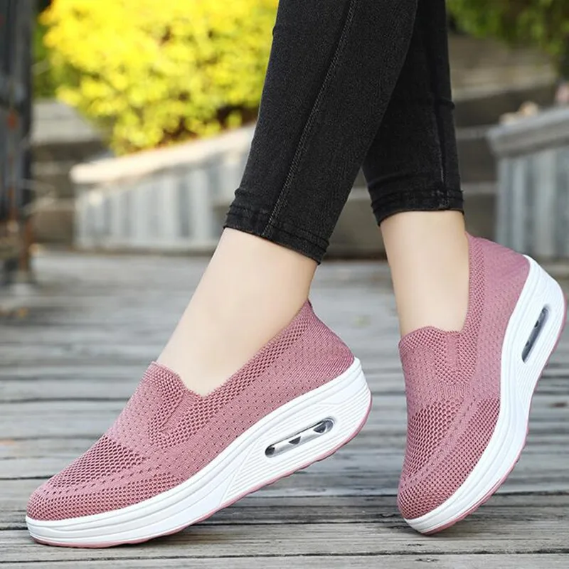 Thick-Soled Plus Size Women's Sneakers 2024 Air Cushion Casual Sport Shoes