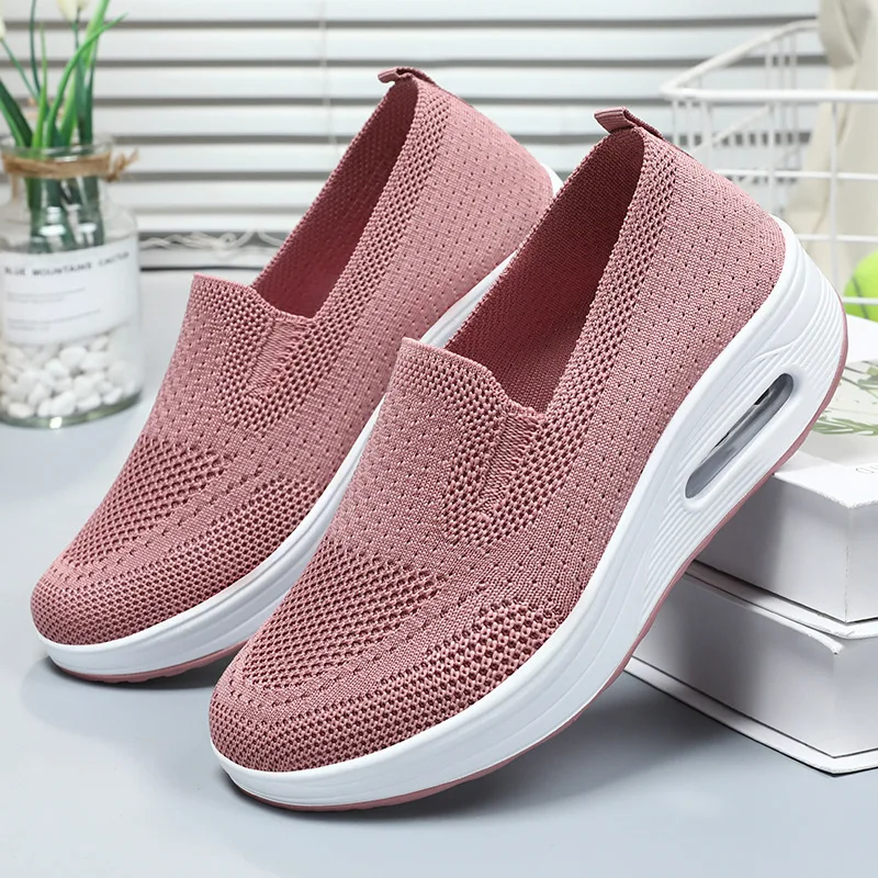 Thick-Soled Plus Size Women's Sneakers 2024 Air Cushion Casual Sport Shoes