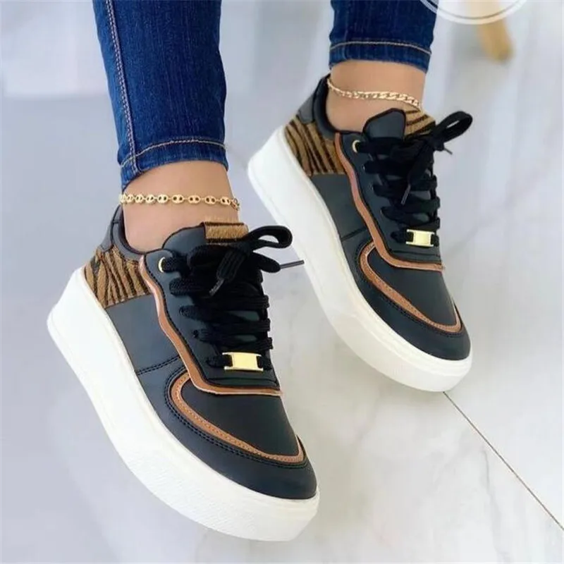 Thick-Soled Women's Sneakers 2024 New Pattern Casual Sport Shoes