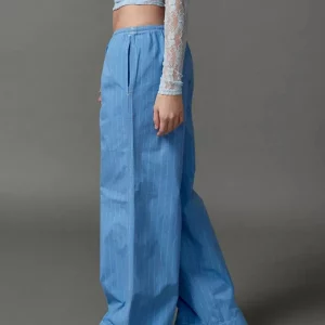 Vintage 2000s Striped Wide Leg Pants for Women