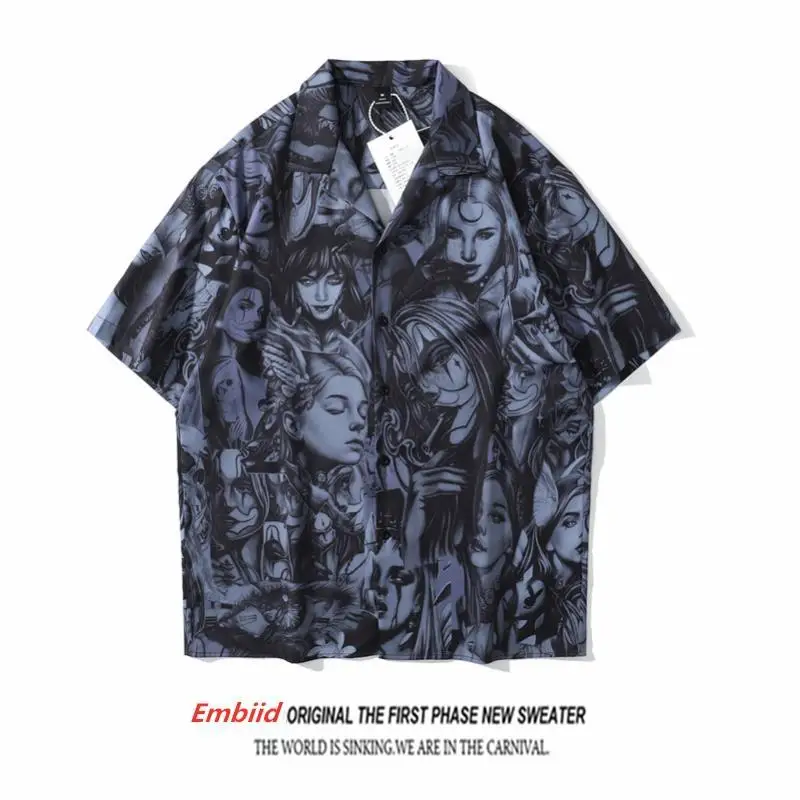 Vintage Gothic Grunge Harajuku Men's Oversized Shirt