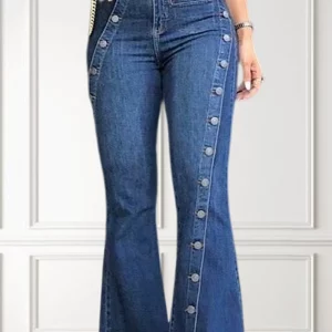 Vintage High Waist Flare Denim Jeans for Women Plus Size