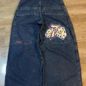 Vintage High-Waisted Y2K Embroidered Baggy Jeans