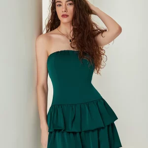 Vintage Off-Shoulder Ruffles Tutu Mini Dress for Women