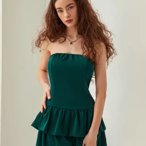 Vintage Off-Shoulder Ruffles Tutu Mini Dress for Women