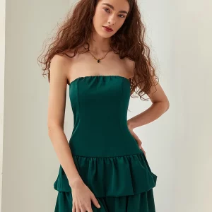 Vintage Off-Shoulder Ruffles Tutu Mini Dress for Women