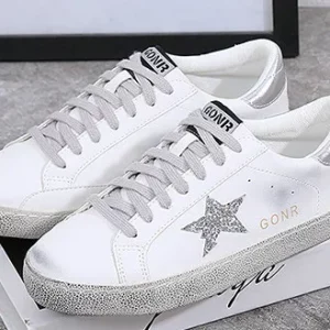 Vintage Star Dirty Shoes: Height Increasing White Sneakers