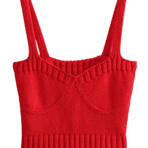 Vintage Style Crochet Halter Top for Women | Open Stitch Knitwear Suit