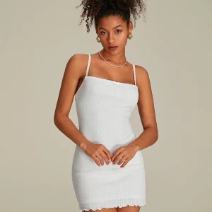 White Cami Dress: Women's Chic Backless Bow Front Mini Bodycon for Party