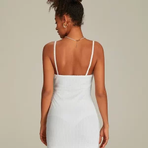 White Cami Dress: Women's Chic Backless Bow Front Mini Bodycon for Party