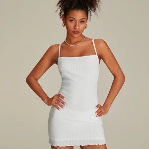 White Cami Dress: Women's Chic Backless Bow Front Mini Bodycon for Party